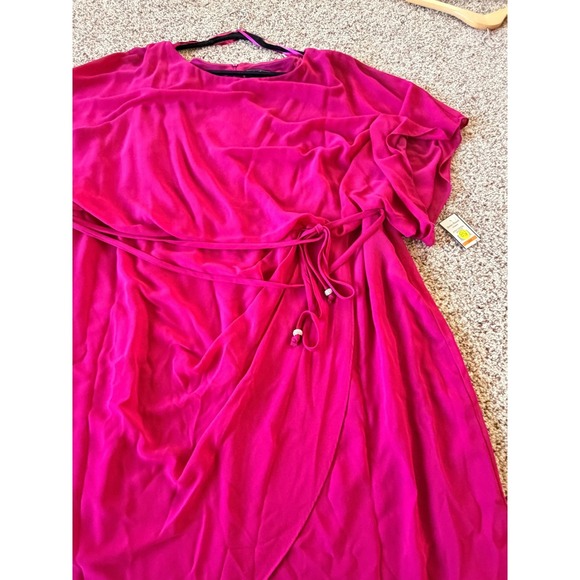 Jessica Howard Woman 24W Pink 40 Day Cocktail Dress Sheer Overlay Ruched - Picture 10 of 12